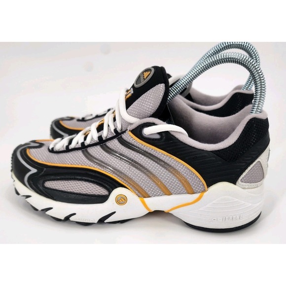 RARE VINTAGE ADIDAS TORSION SNEAKERS WOMENS SIZE 6 BLACK GRAY GOLD Y2K 2000S - Picture 5 of 14